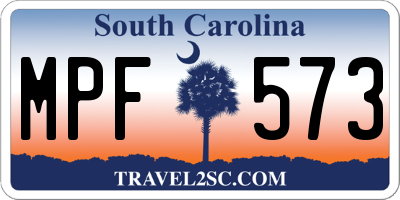 SC license plate MPF573