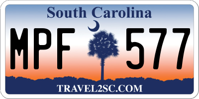 SC license plate MPF577