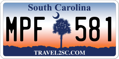 SC license plate MPF581