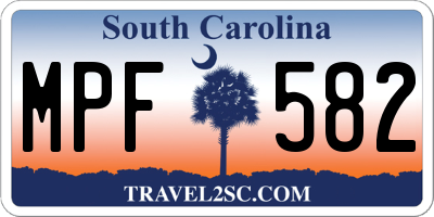 SC license plate MPF582