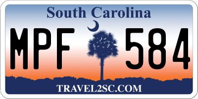 SC license plate MPF584