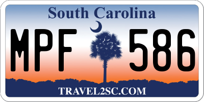 SC license plate MPF586