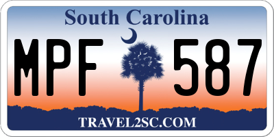 SC license plate MPF587
