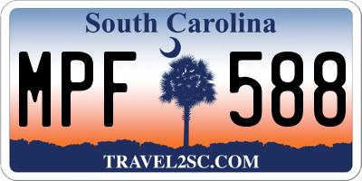 SC license plate MPF588
