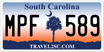 SC license plate MPF589