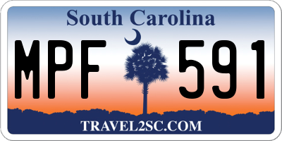 SC license plate MPF591