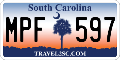 SC license plate MPF597