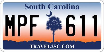 SC license plate MPF611