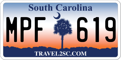 SC license plate MPF619