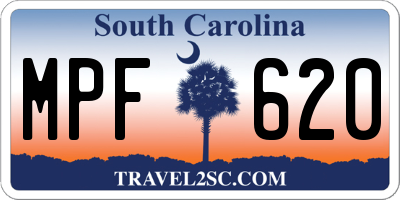 SC license plate MPF620