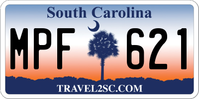 SC license plate MPF621