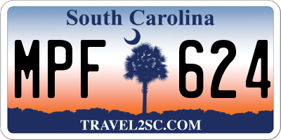 SC license plate MPF624