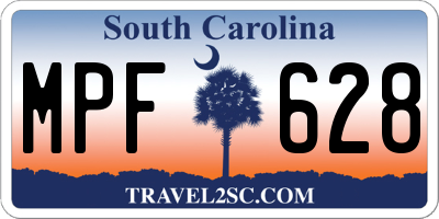 SC license plate MPF628