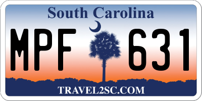 SC license plate MPF631