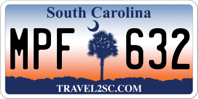 SC license plate MPF632
