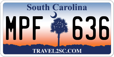 SC license plate MPF636