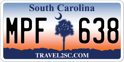 SC license plate MPF638