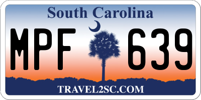 SC license plate MPF639