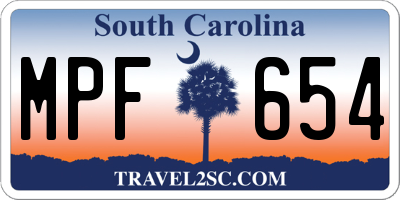 SC license plate MPF654
