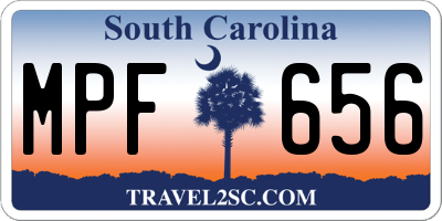 SC license plate MPF656