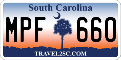 SC license plate MPF660