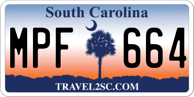 SC license plate MPF664