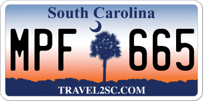 SC license plate MPF665