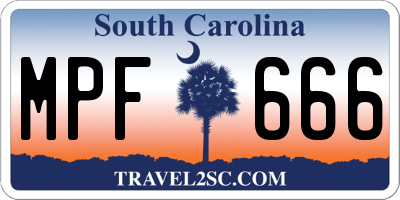 SC license plate MPF666