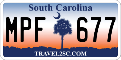 SC license plate MPF677