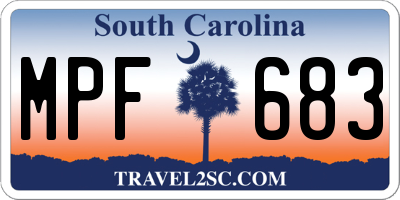 SC license plate MPF683
