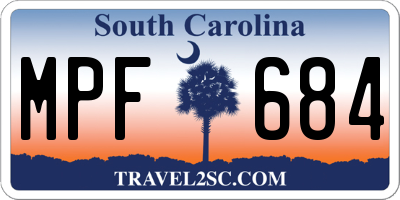 SC license plate MPF684