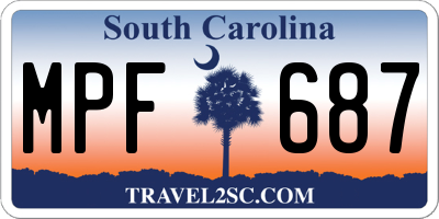 SC license plate MPF687