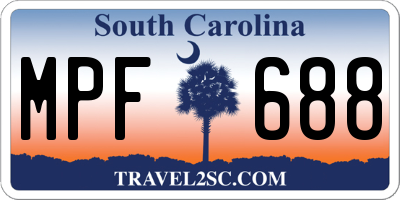 SC license plate MPF688