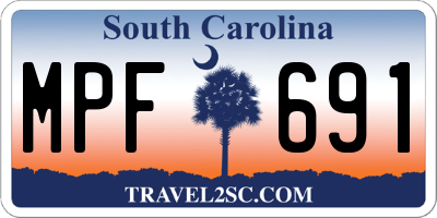 SC license plate MPF691
