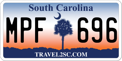 SC license plate MPF696