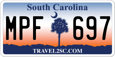 SC license plate MPF697