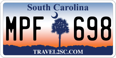SC license plate MPF698