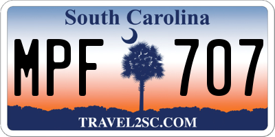 SC license plate MPF707