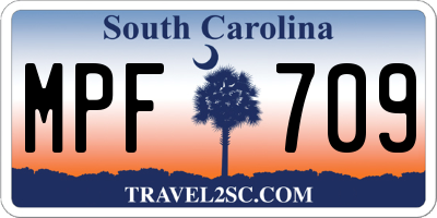 SC license plate MPF709