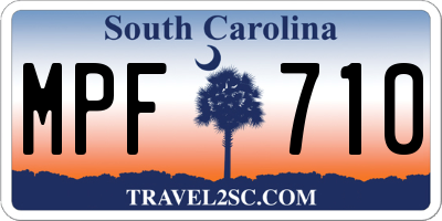 SC license plate MPF710