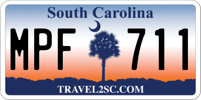 SC license plate MPF711