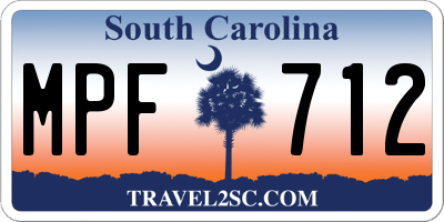 SC license plate MPF712