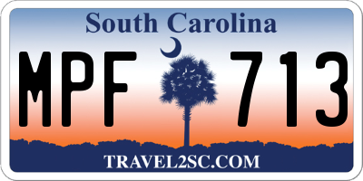 SC license plate MPF713