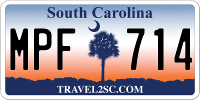 SC license plate MPF714