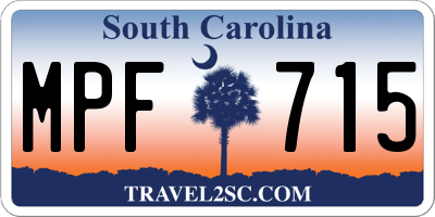 SC license plate MPF715