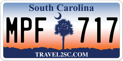 SC license plate MPF717