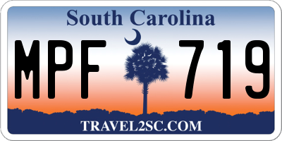 SC license plate MPF719