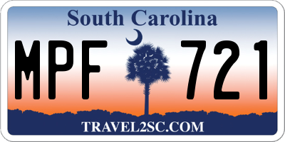SC license plate MPF721