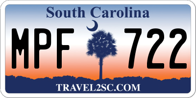 SC license plate MPF722