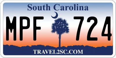 SC license plate MPF724